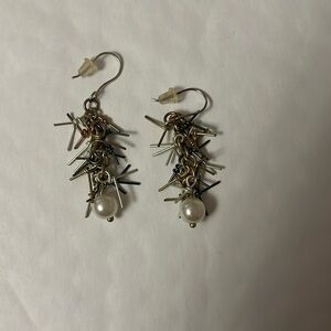 Multi color spikes earrings metallic pearll